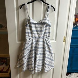 Francesca’s Jun & Ivy Blue and White Striped Dress WITH POCKETS